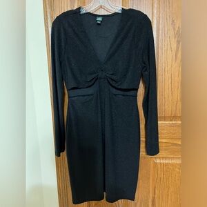 NWOT Wild Fable Black Metallic Glitter cutout stretch bodycon dress Sz. L junior